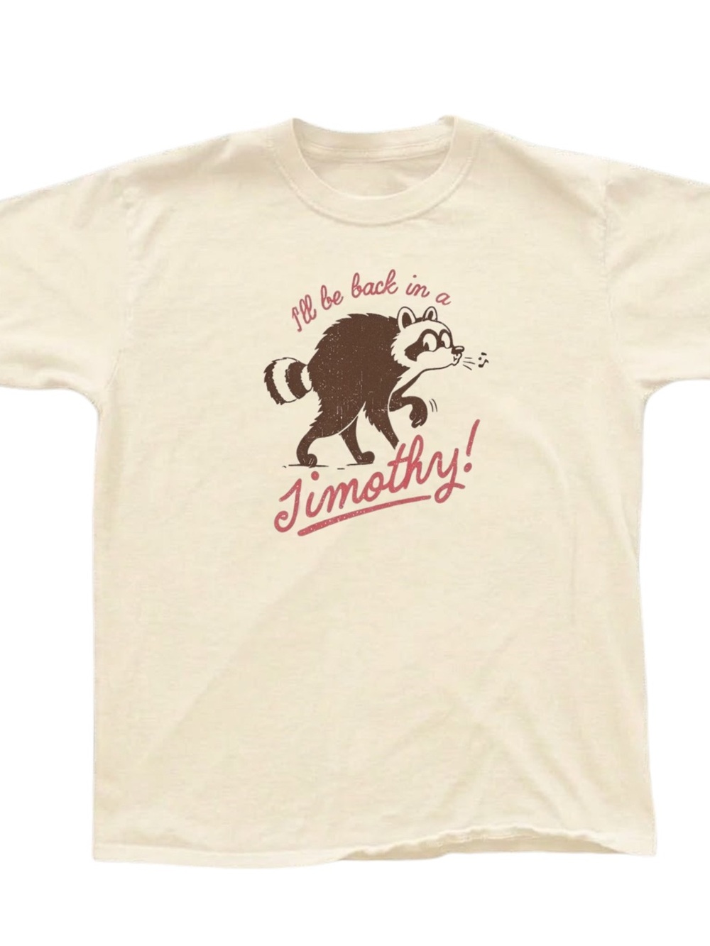Gildan Cream Graphic Tee with Raccoon